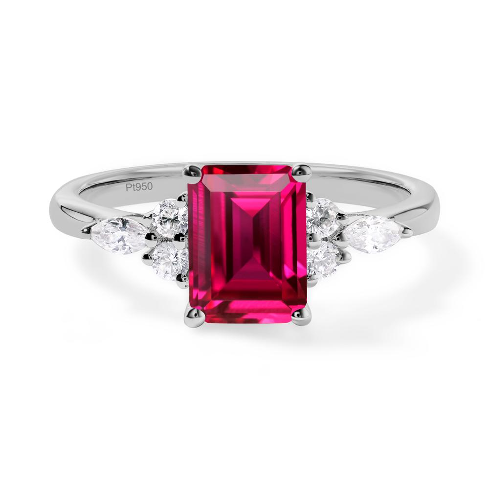 Simple Emerald Cut Ruby Ring | LUO