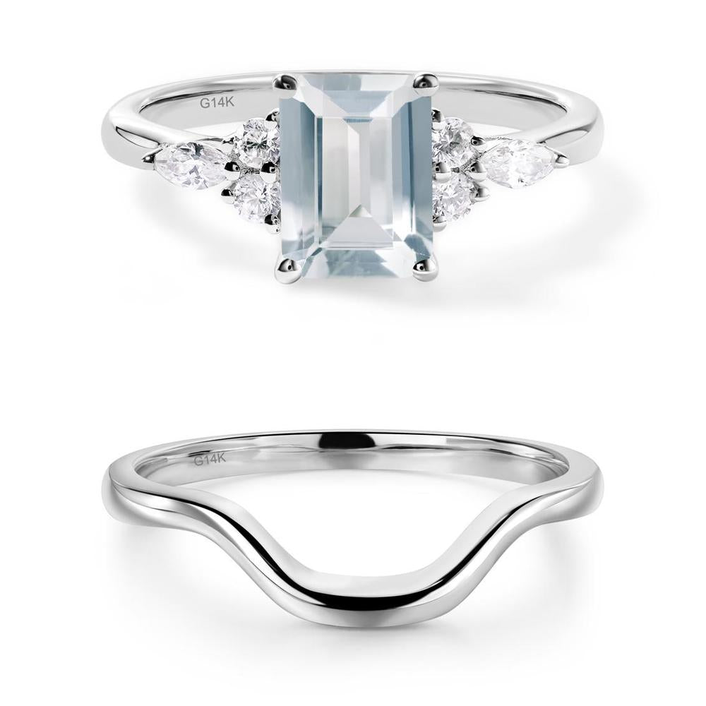 Simple Emerald Cut Aquamarine Ring - LUO Jewelry #metal_xxxxx