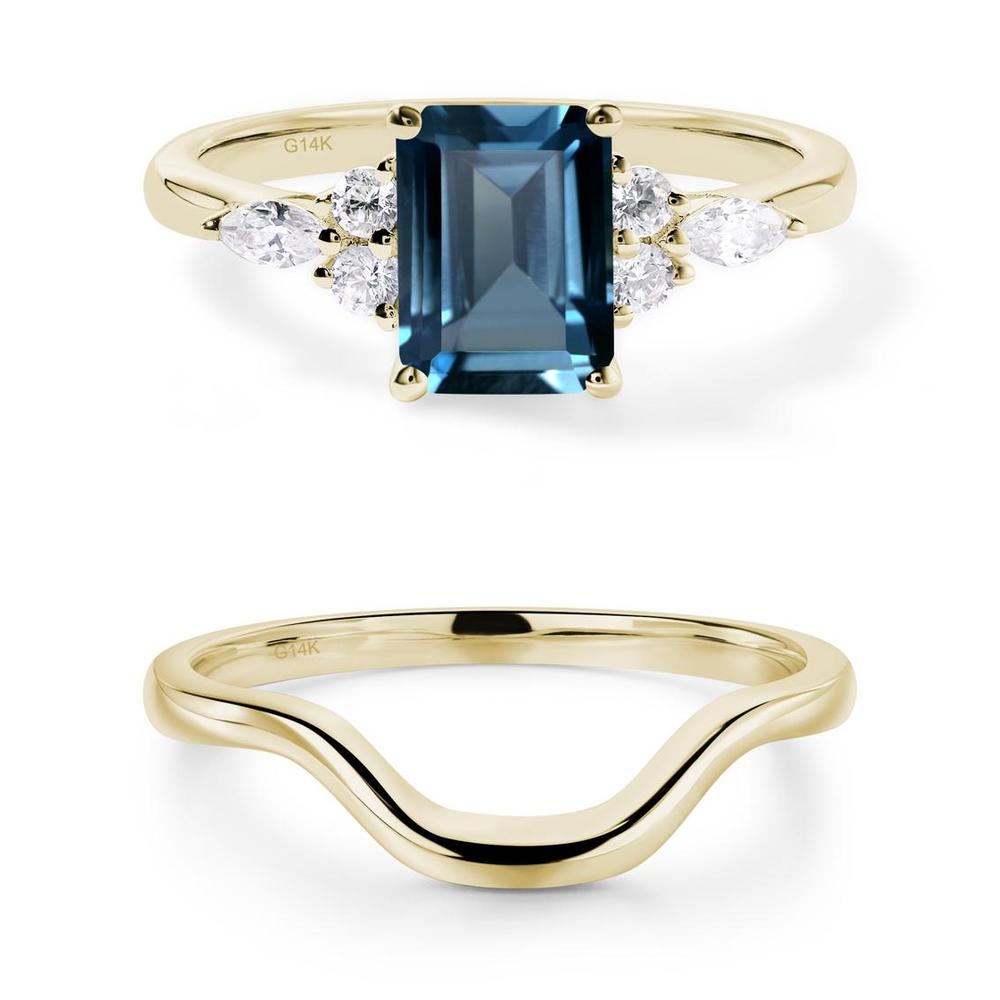 Simple Emerald Cut London Blue Topaz Ring - LUO Jewelry #metal_xxxxx