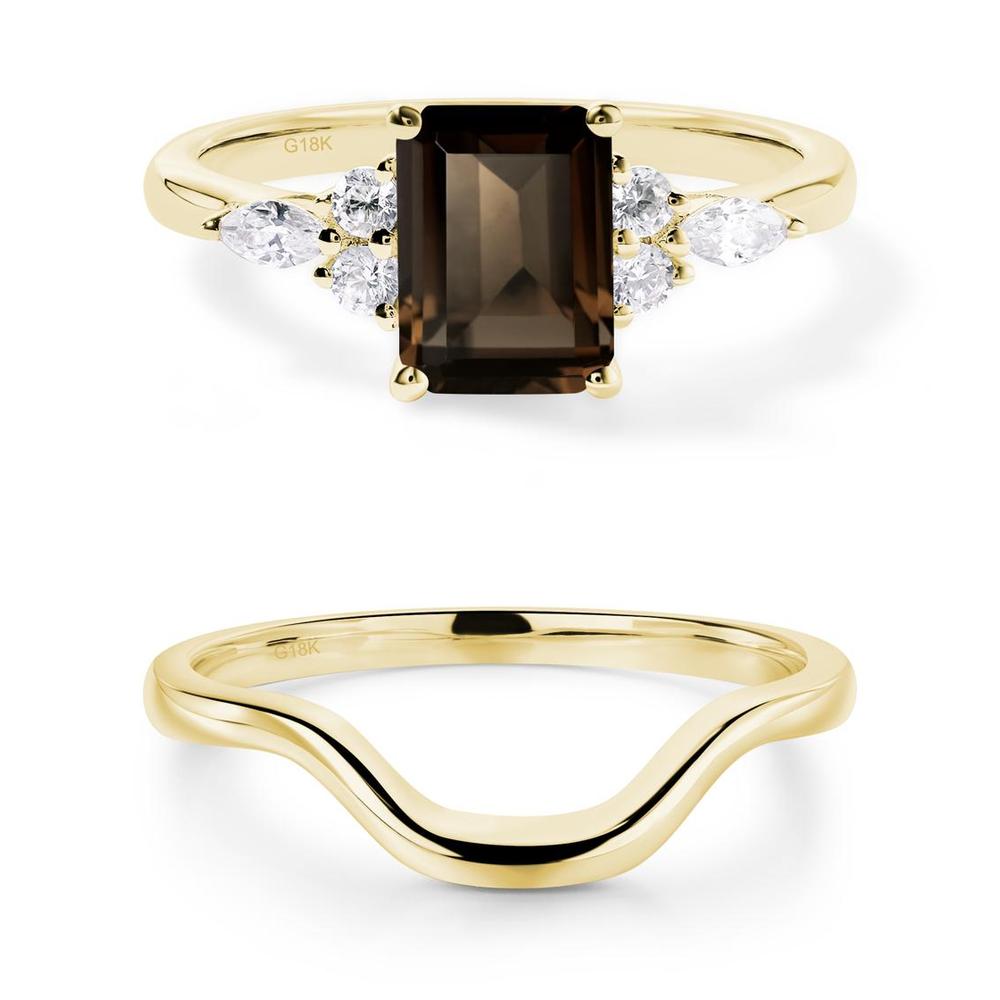 Simple Emerald Cut Smoky Quartz Ring - LUO Jewelry #metal_xxxxx