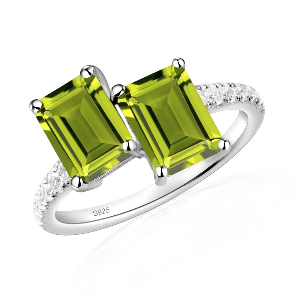 Peridot Toi Et Moi Ring | LUO Jewelry #metal_sterling silver