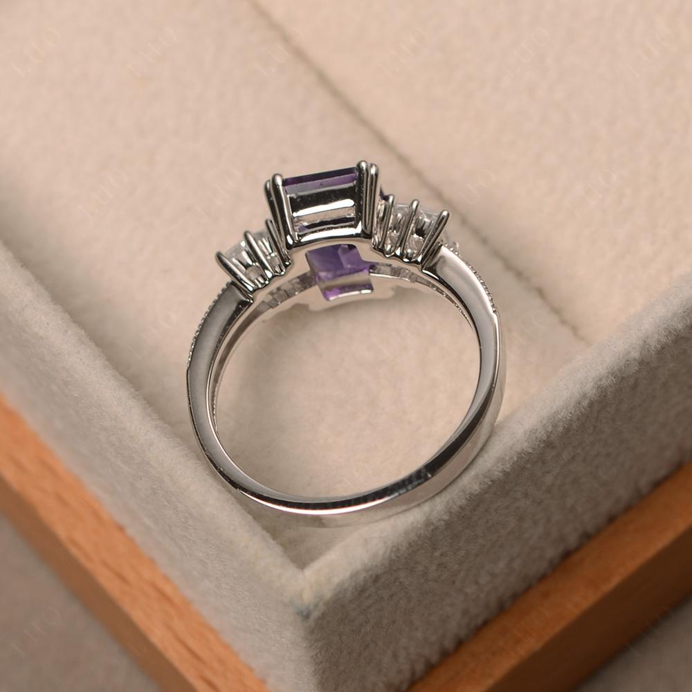 Amethyst Double Prong Engagement Ring - LUO Jewelry