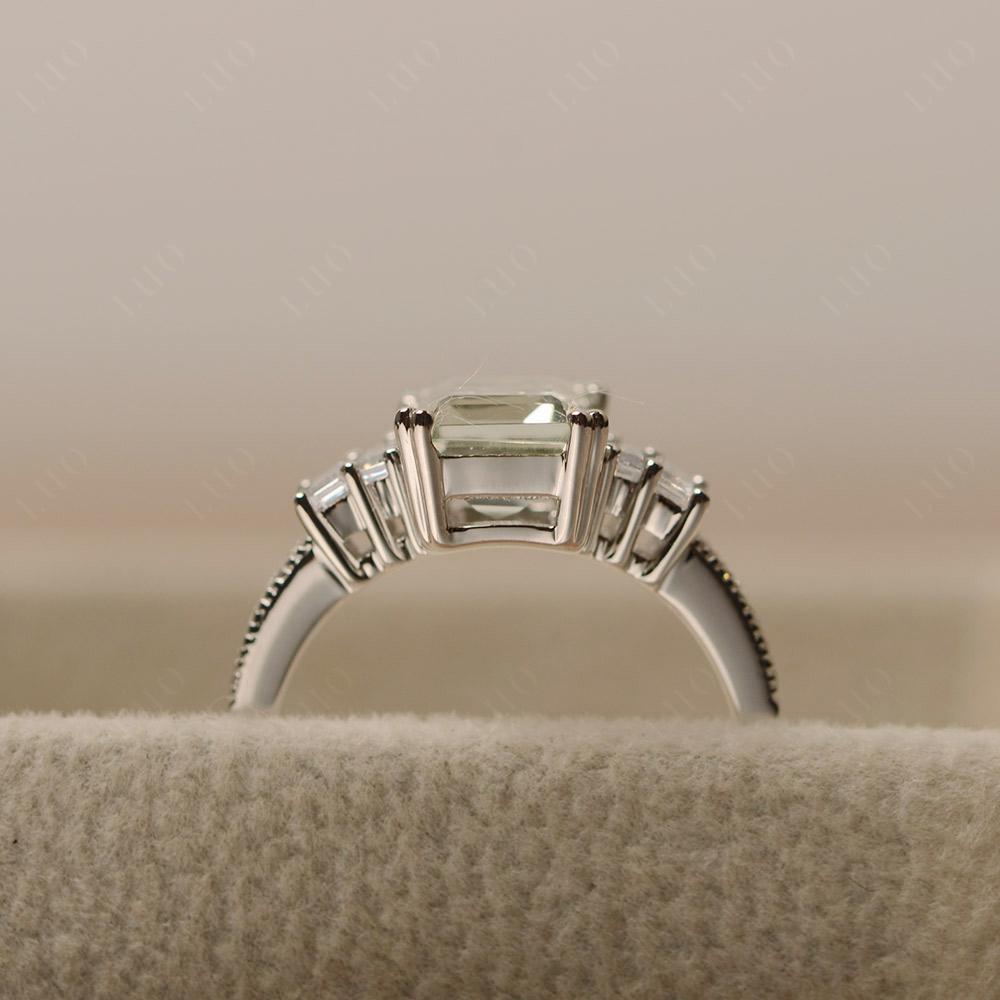 Green Amethyst Double Prong Engagement Ring - LUO Jewelry