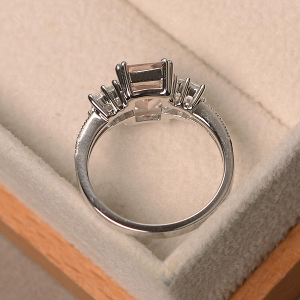 Emerald Cut Morganite Milgrain Ring - LUO Jewelry