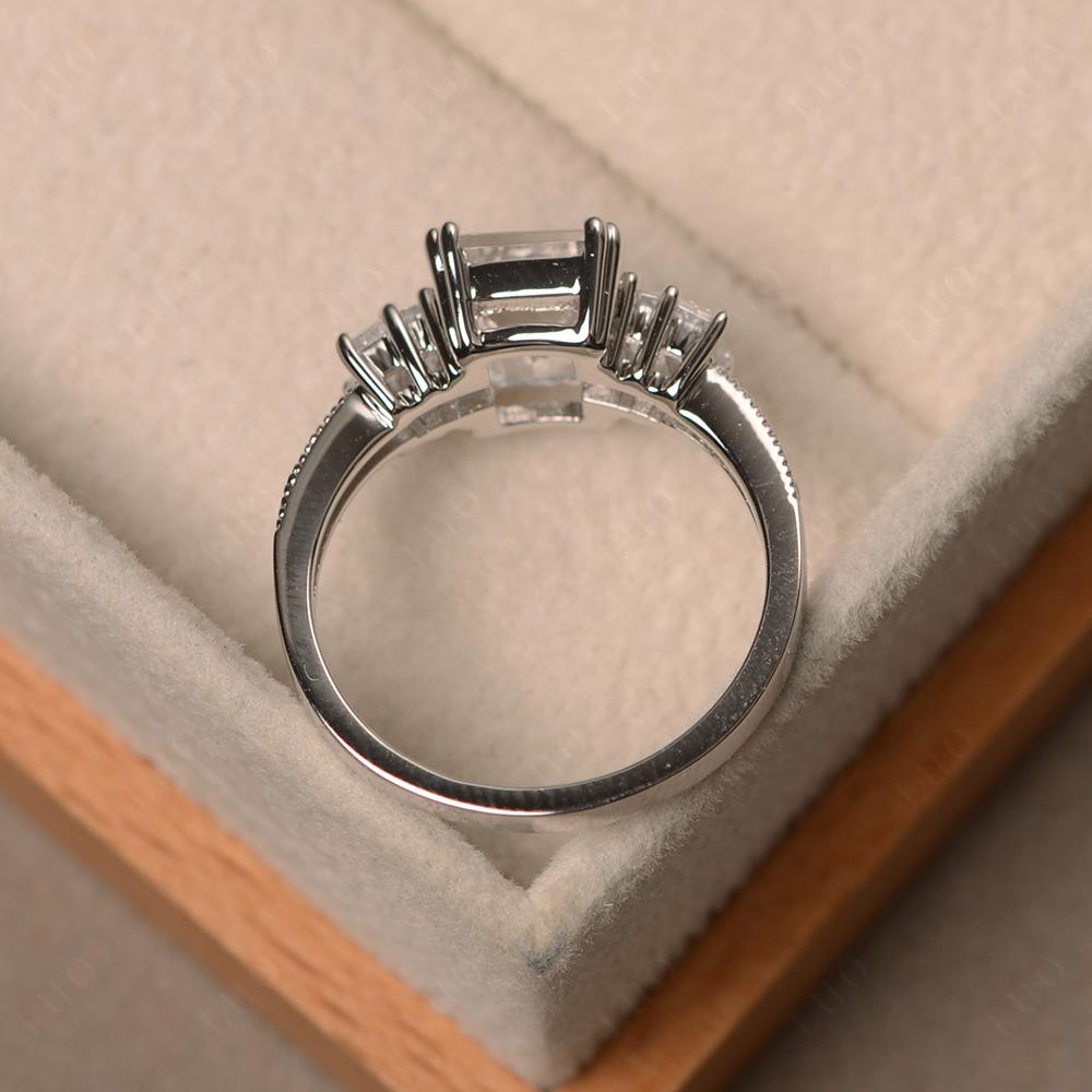 White Topaz Double Prong Engagement Ring - LUO Jewelry