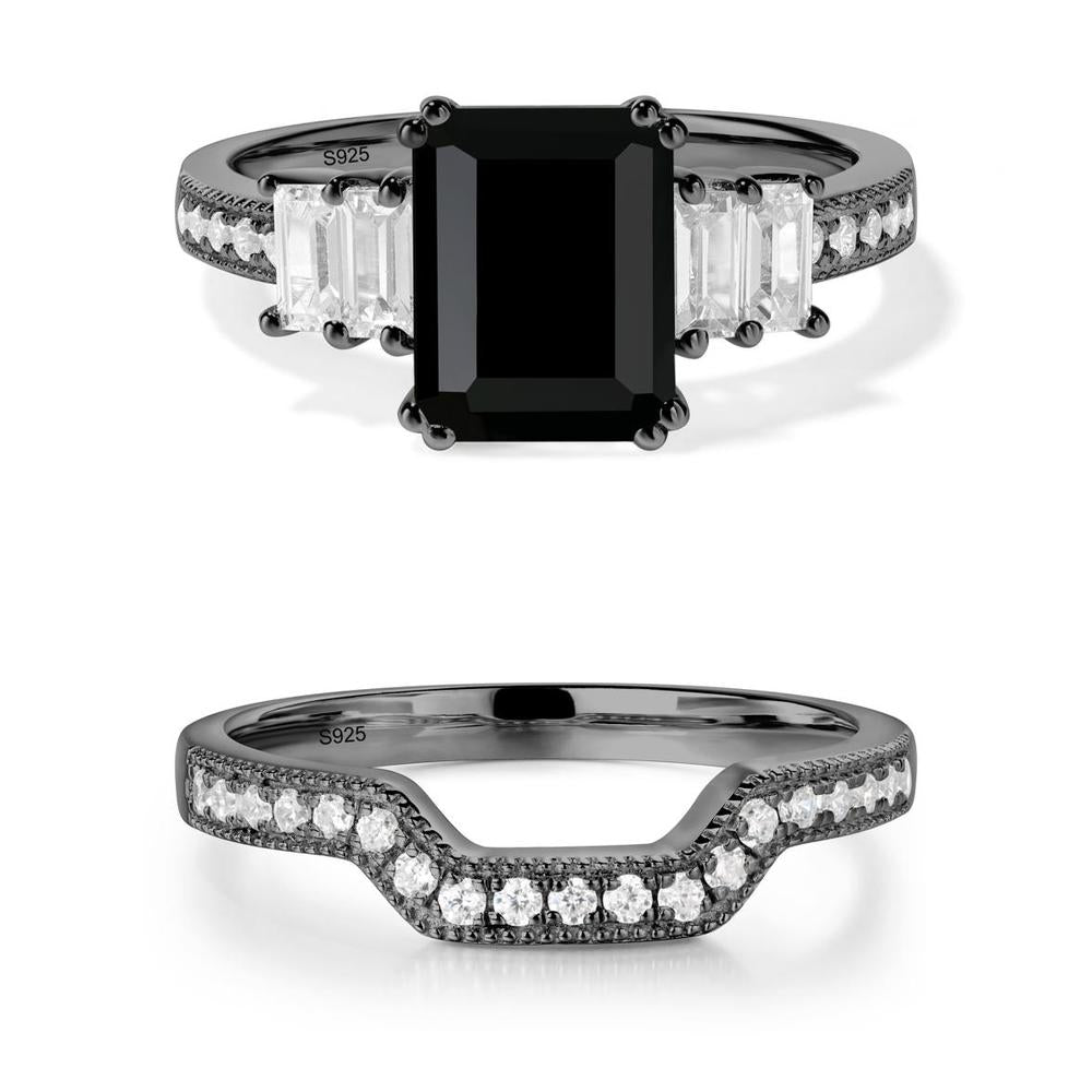Black Spinel Double Prong Engagement Ring - LUO Jewelry #metal_xxxxx
