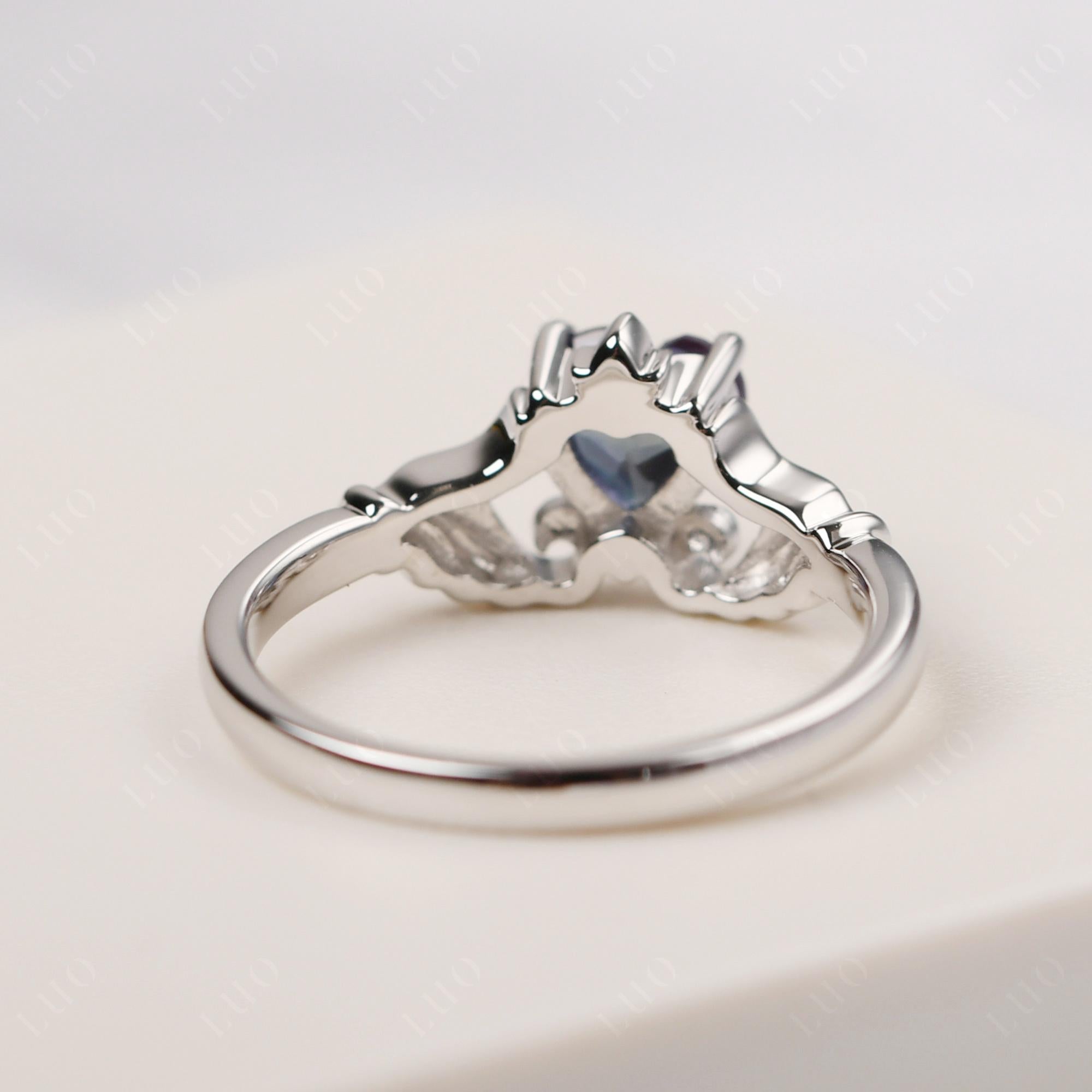 Heart Shaped Alexandrite Claddagh Ring - LUO Jewelry