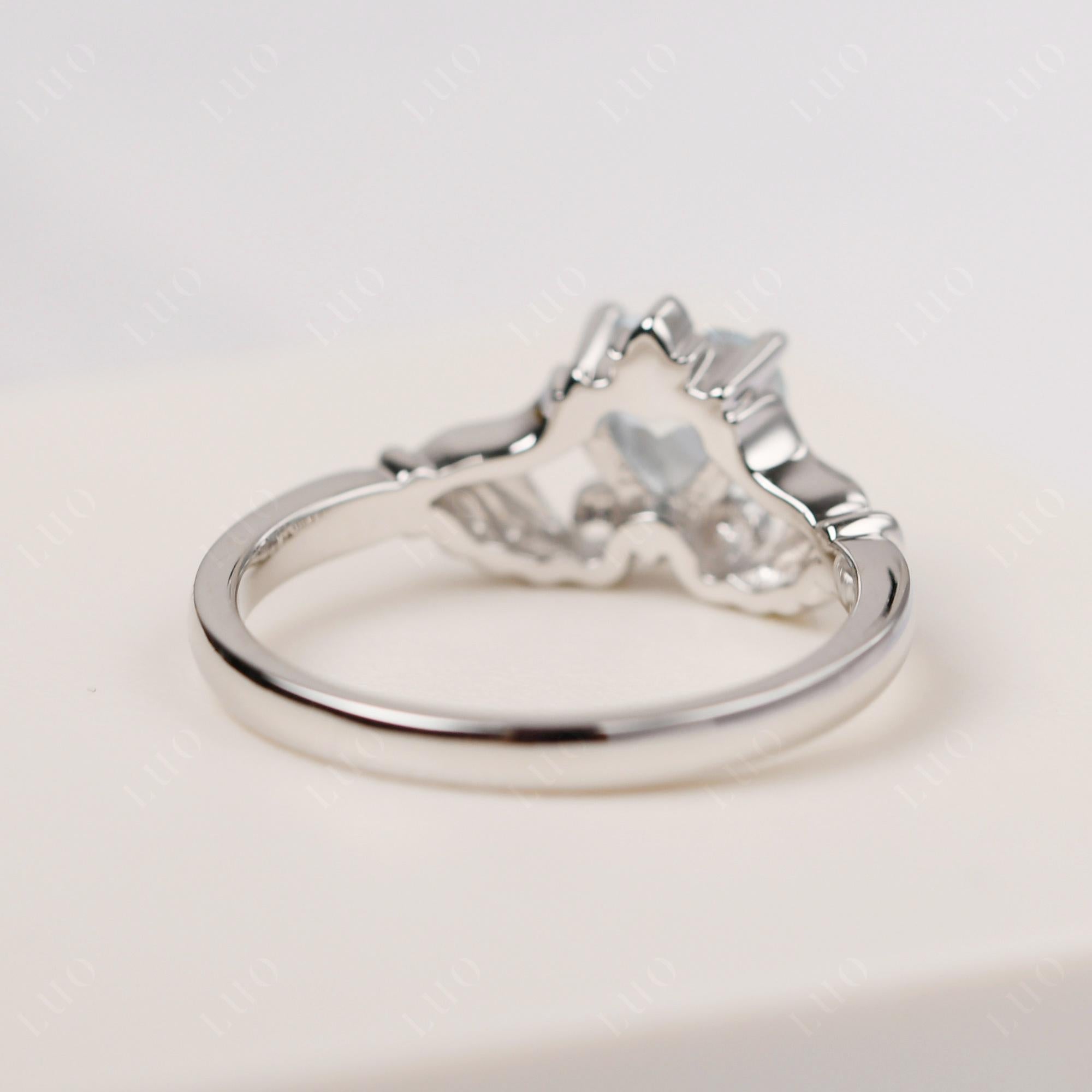 Aquamarine Claddagh Engagement Ring - LUO Jewelry