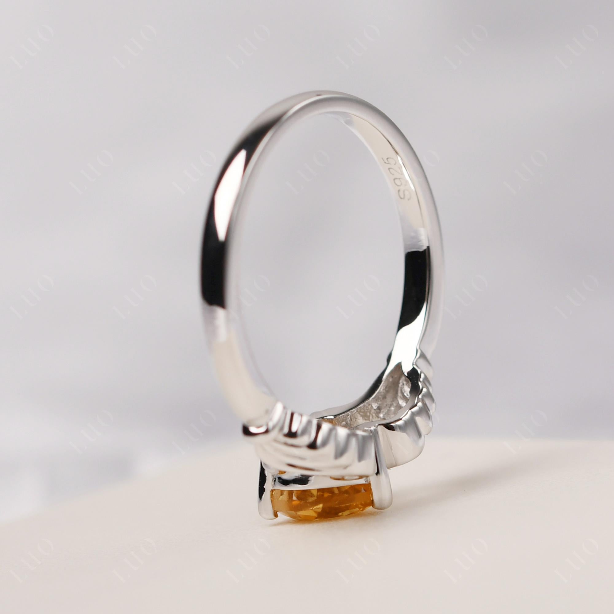 Heart Shaped Citrine Claddagh Ring - LUO Jewelry