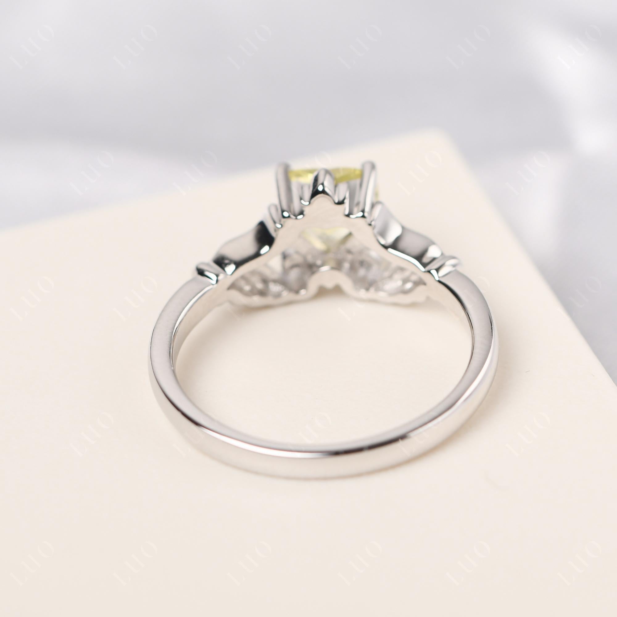 Heart Shaped Lemon Quartz Claddagh Ring - LUO Jewelry