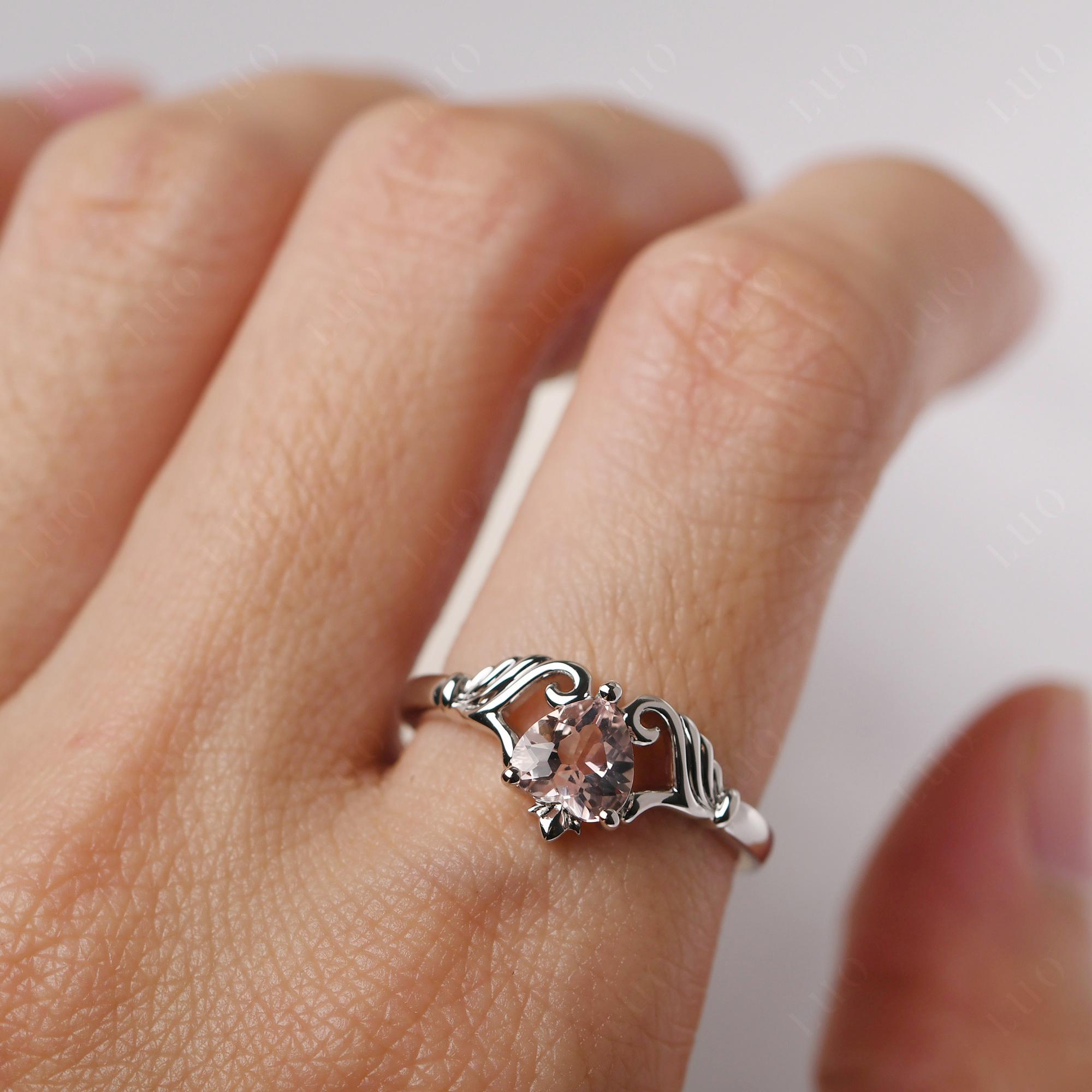 Morganite Claddagh Engagement Ring - LUO Jewelry