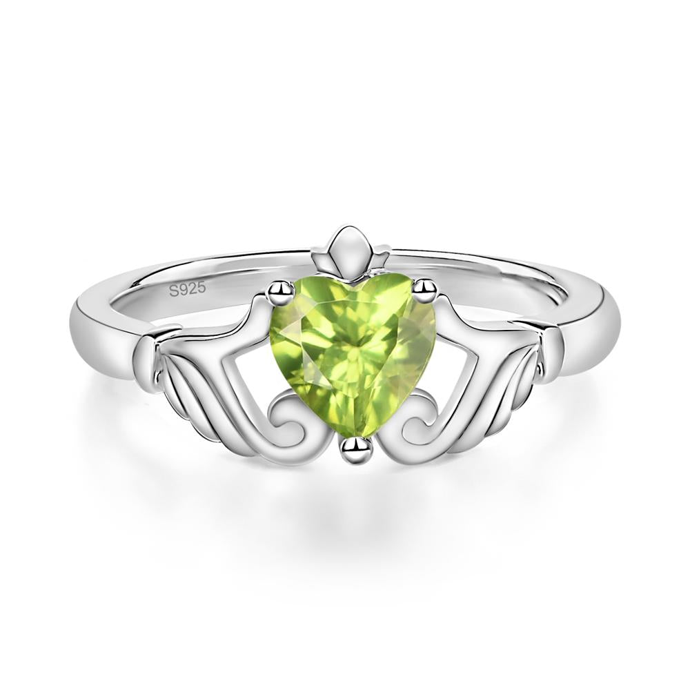 Peridot Women's Claddagh Ring - LUO Jewelry #metal_sterling silver