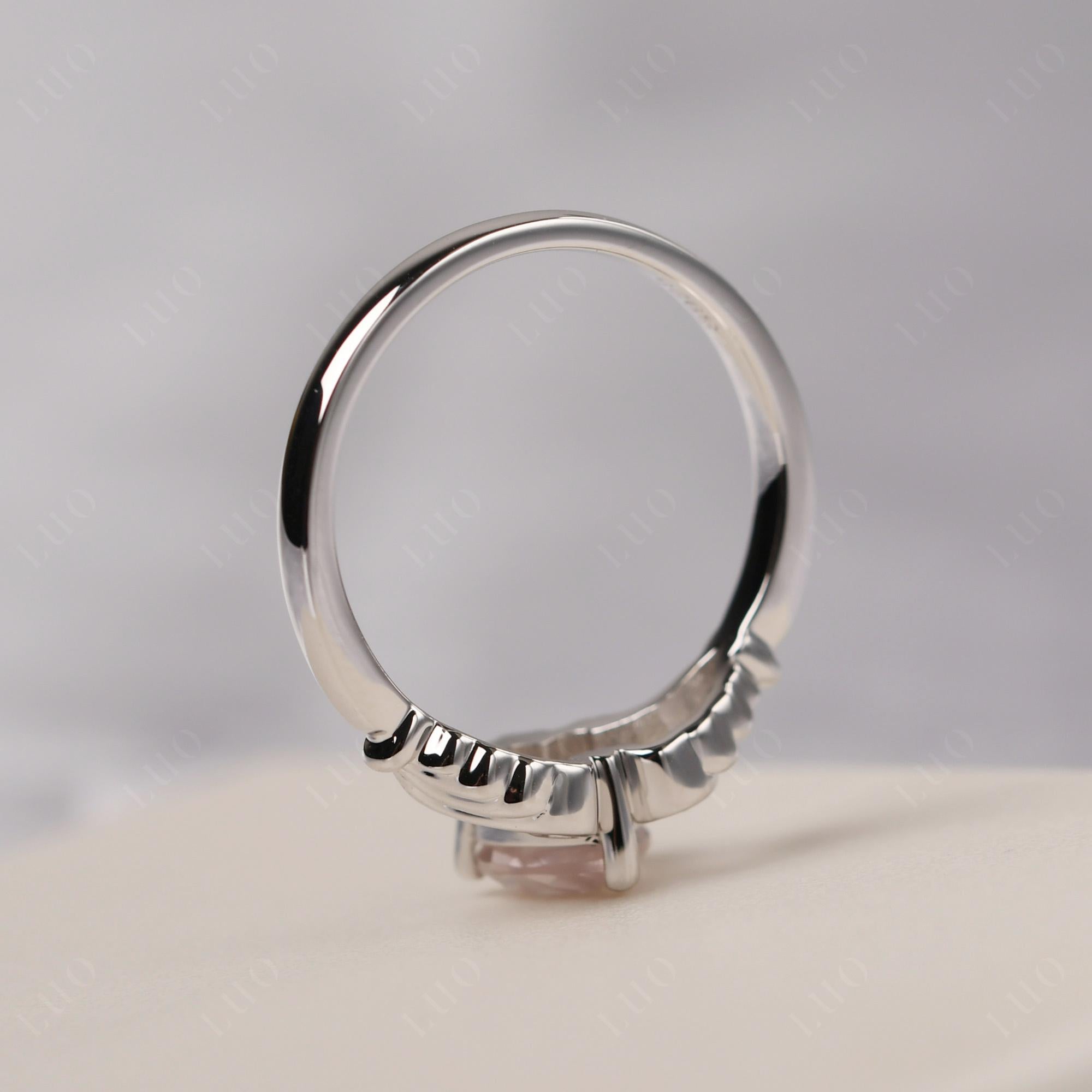 Heart Shaped Rose Quartz Claddagh Ring - LUO Jewelry