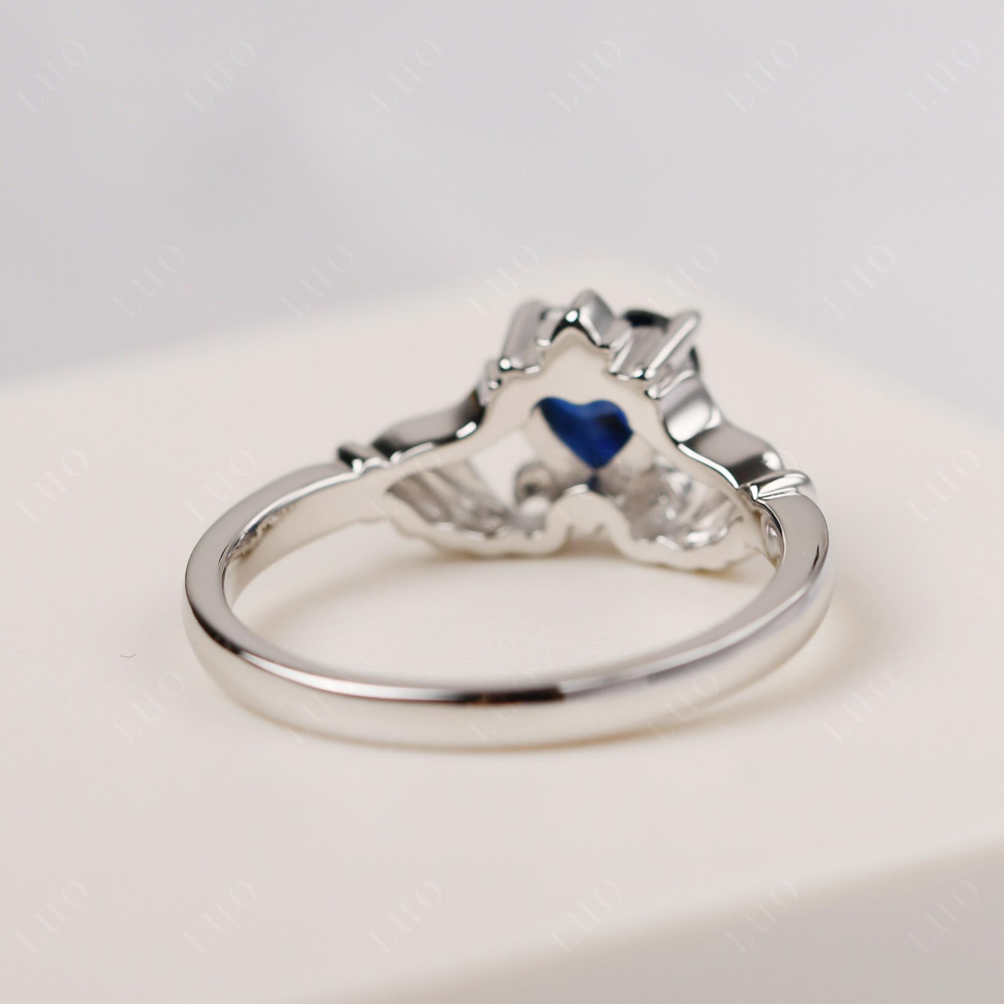 Sapphire Claddagh Engagement Ring - LUO Jewelry