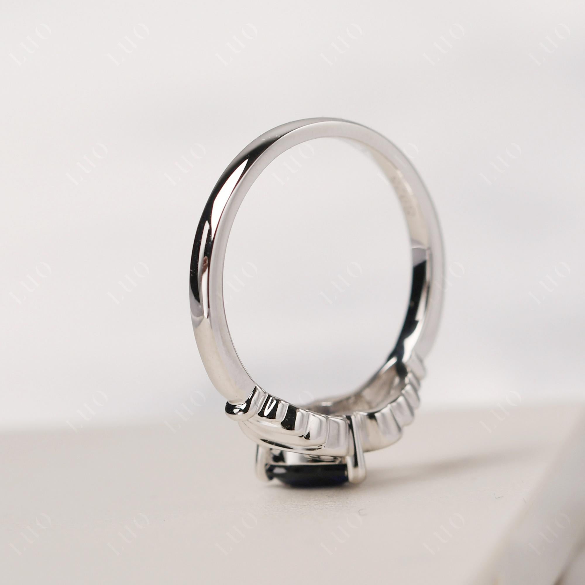 Sapphire Claddagh Engagement Ring - LUO Jewelry