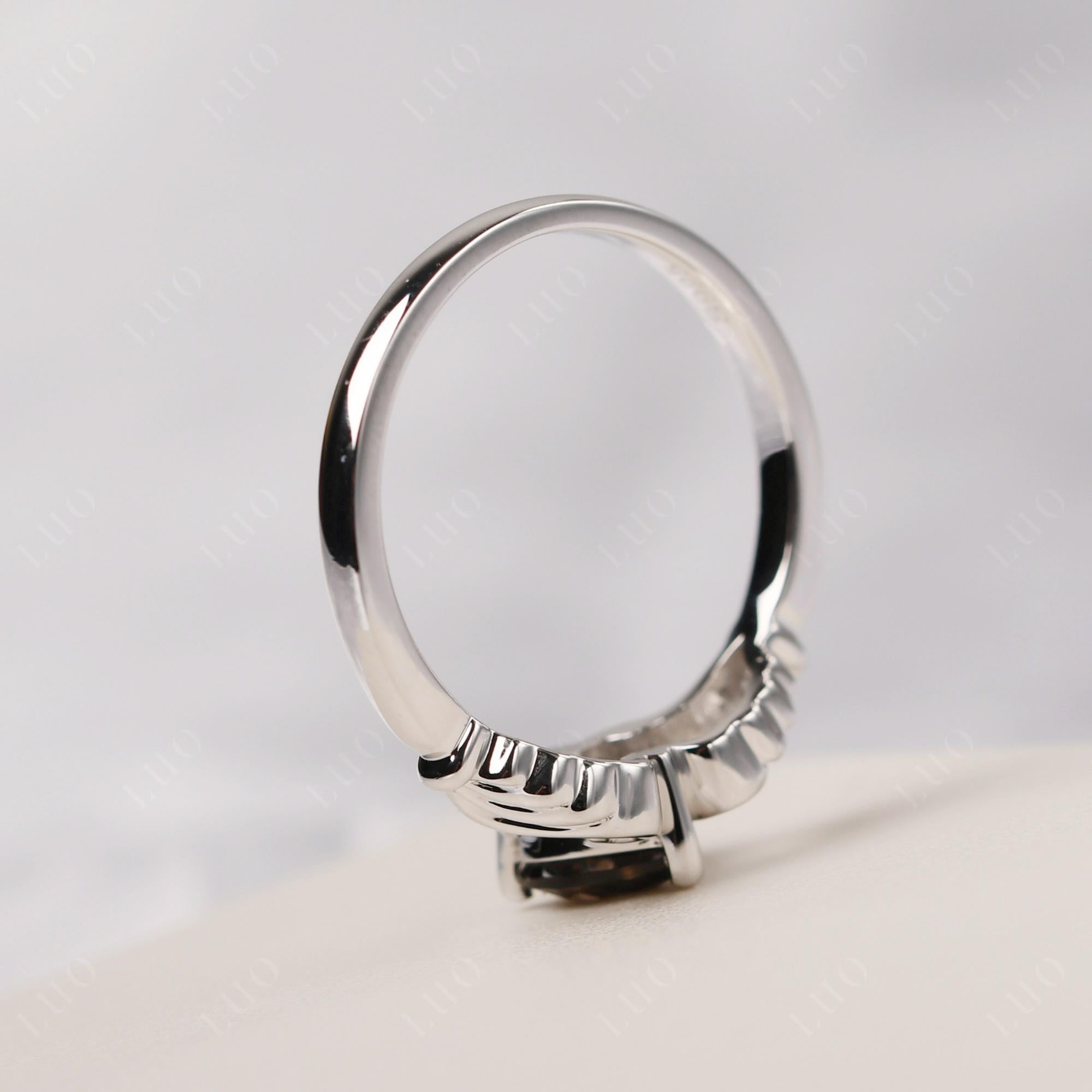 Smoky Quartz Women's Claddagh Ring - LUO Jewelry