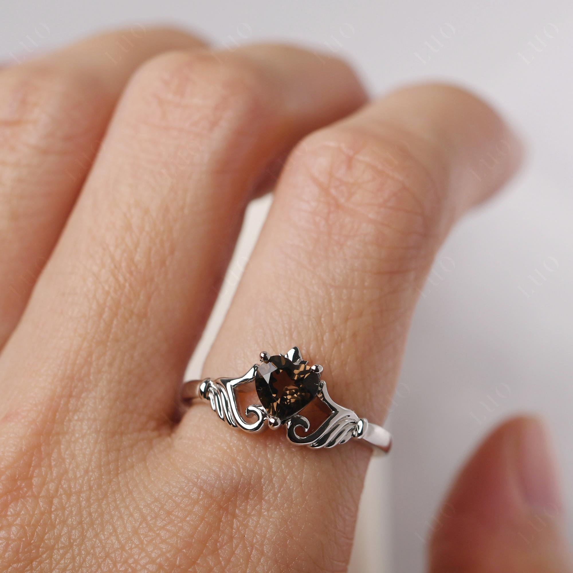Smoky Quartz Women's Claddagh Ring - LUO Jewelry