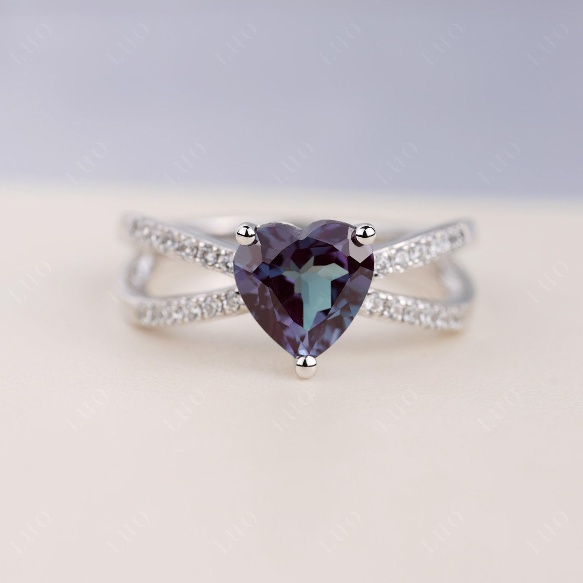 Alexandrite Split Band Ring - LUO Jewelry