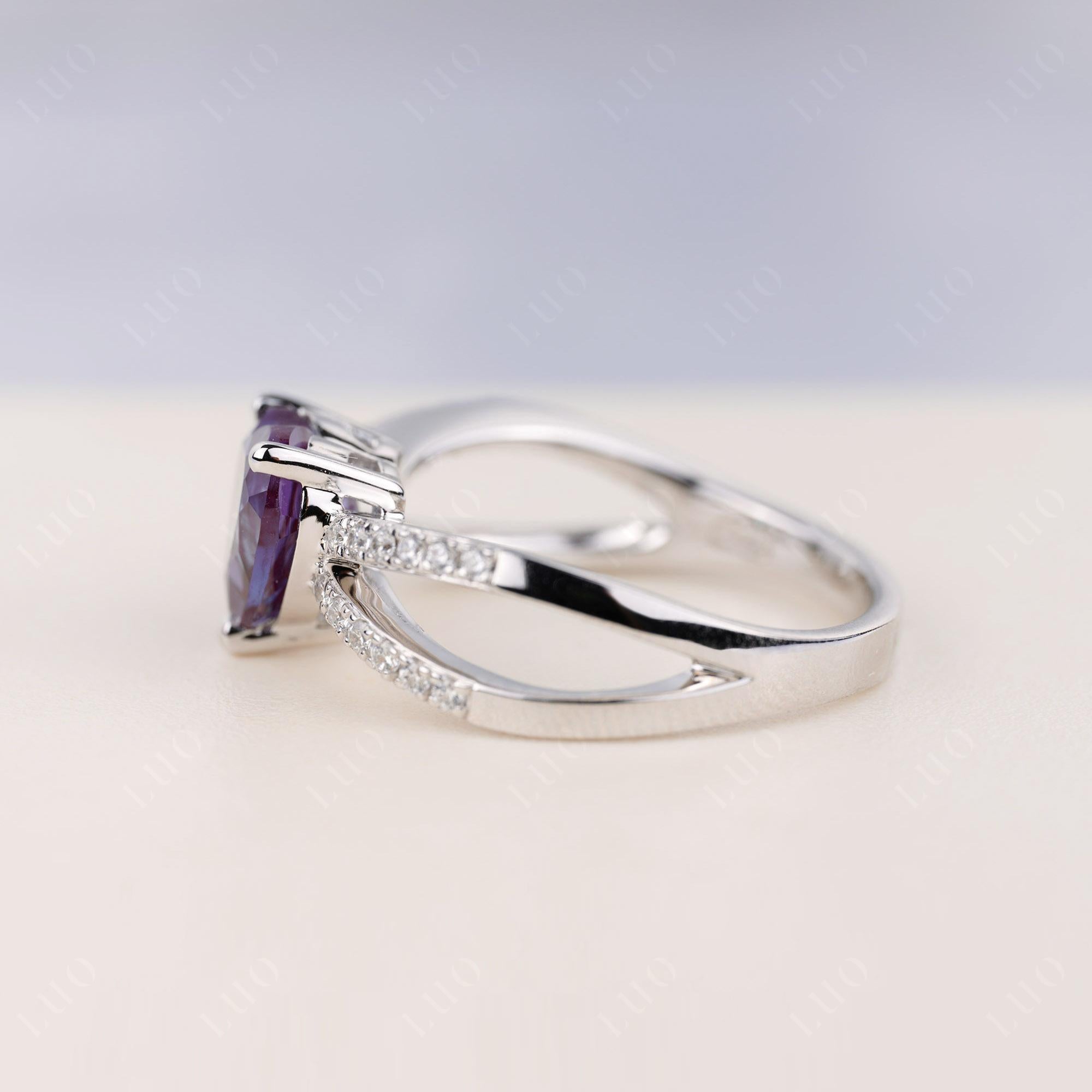 Alexandrite Split Band Ring - LUO Jewelry