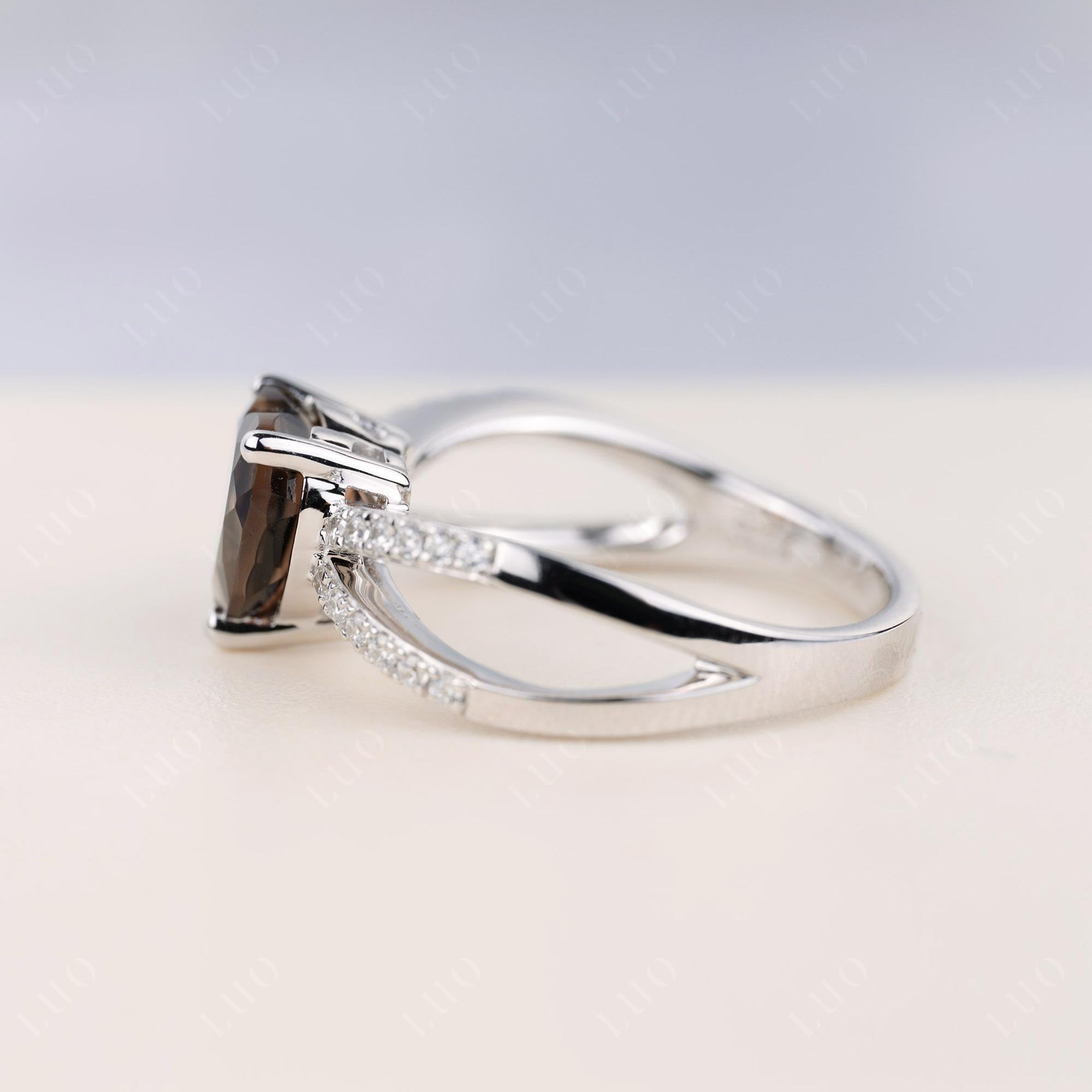 Aquamarine Split Band Ring - LUO Jewelry