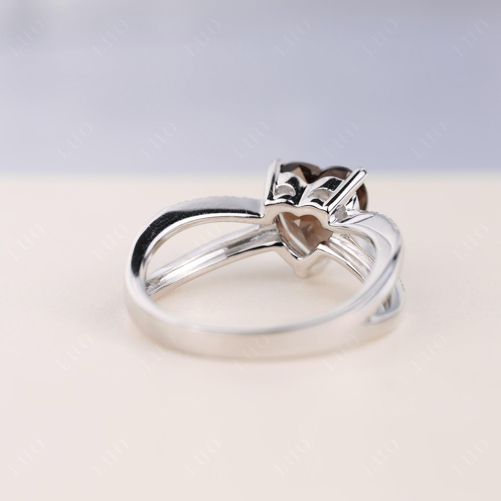 Aquamarine Split Band Ring - LUO Jewelry