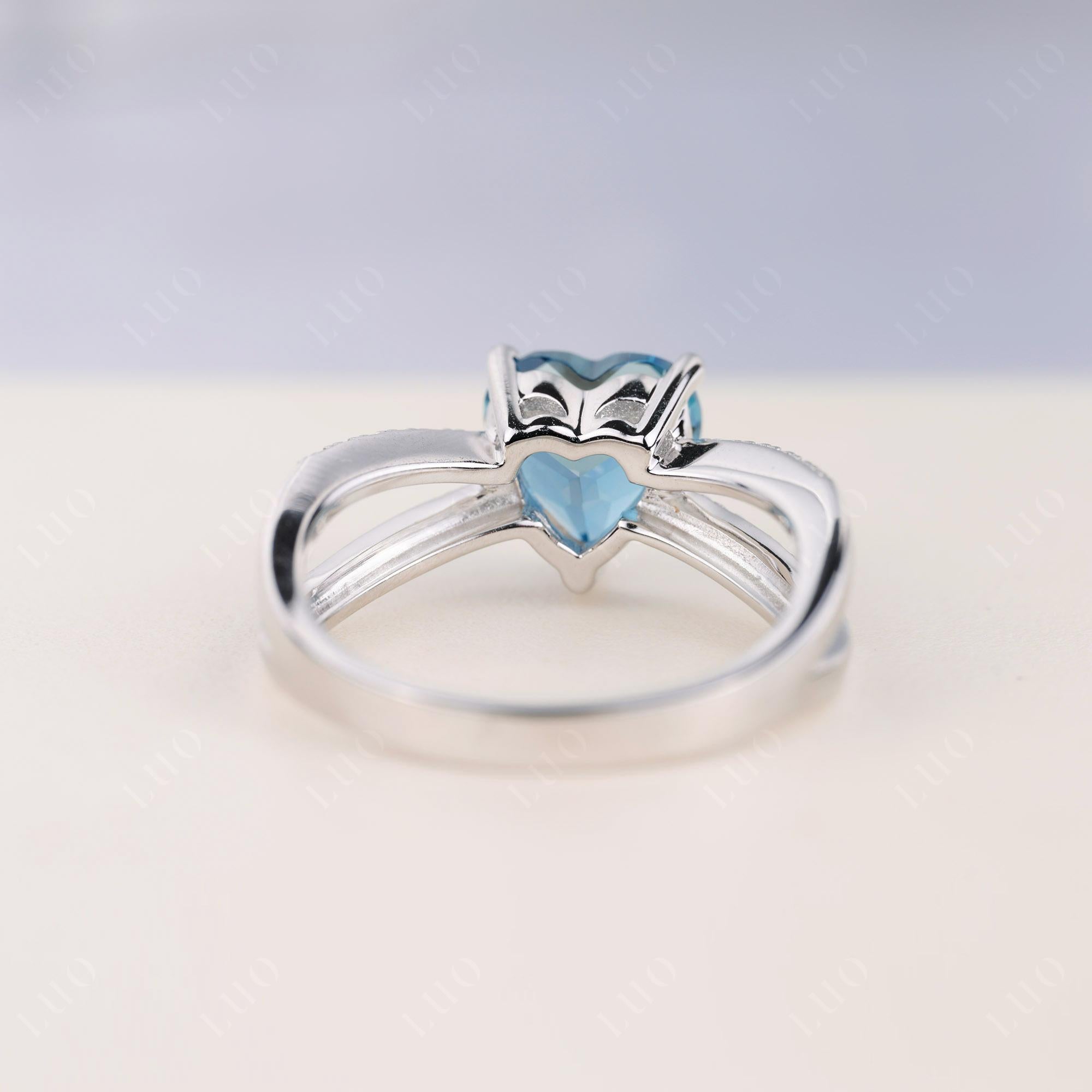 London Blue Topaz Split Band Ring - LUO Jewelry