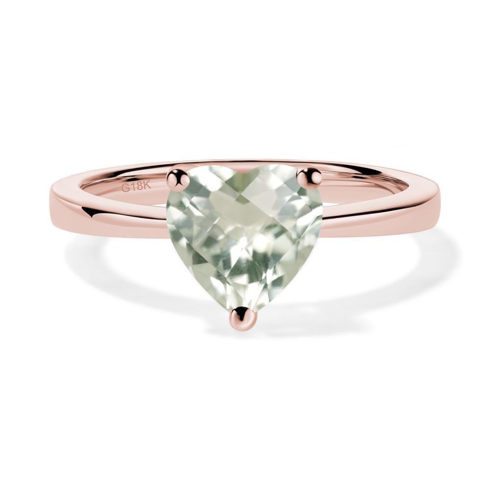 Heart Cut Green Amethyst Ring - LUO Jewelry #metal_18k rose gold