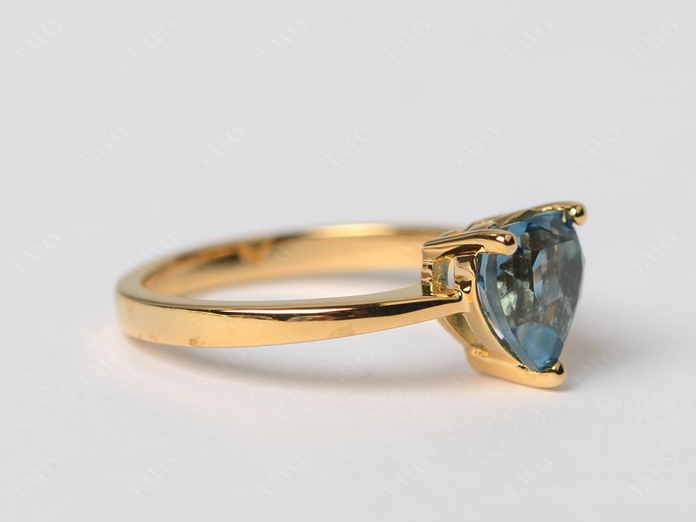 London Blue Topaz Heart Shaped Solitaire Ring - LUO Jewelry