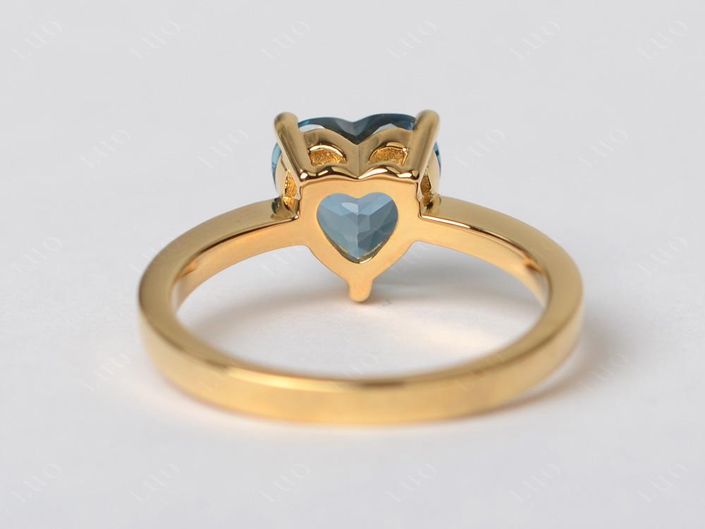 London Blue Topaz Heart Shaped Solitaire Ring - LUO Jewelry