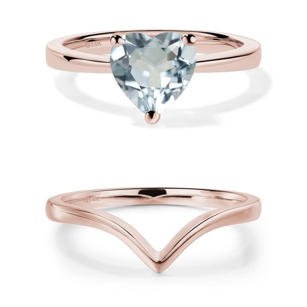 Aquamarine Heart Shaped Solitaire Ring - LUO Jewelry #metal_xxxxx
