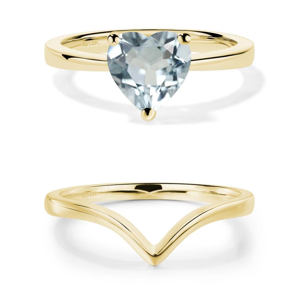 Aquamarine Heart Shaped Solitaire Ring - LUO Jewelry #metal_xxxxx
