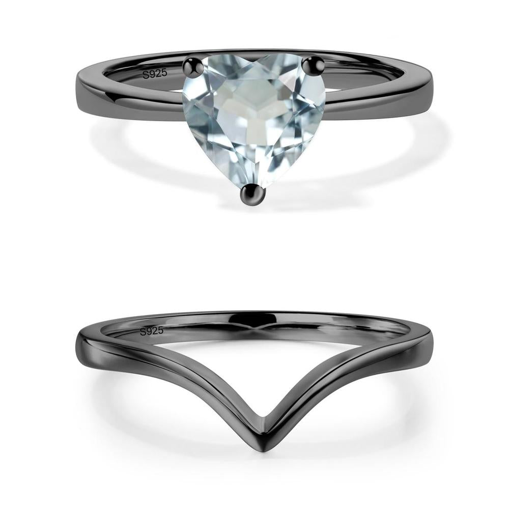 Aquamarine Heart Shaped Solitaire Ring - LUO Jewelry #metal_xxxxx