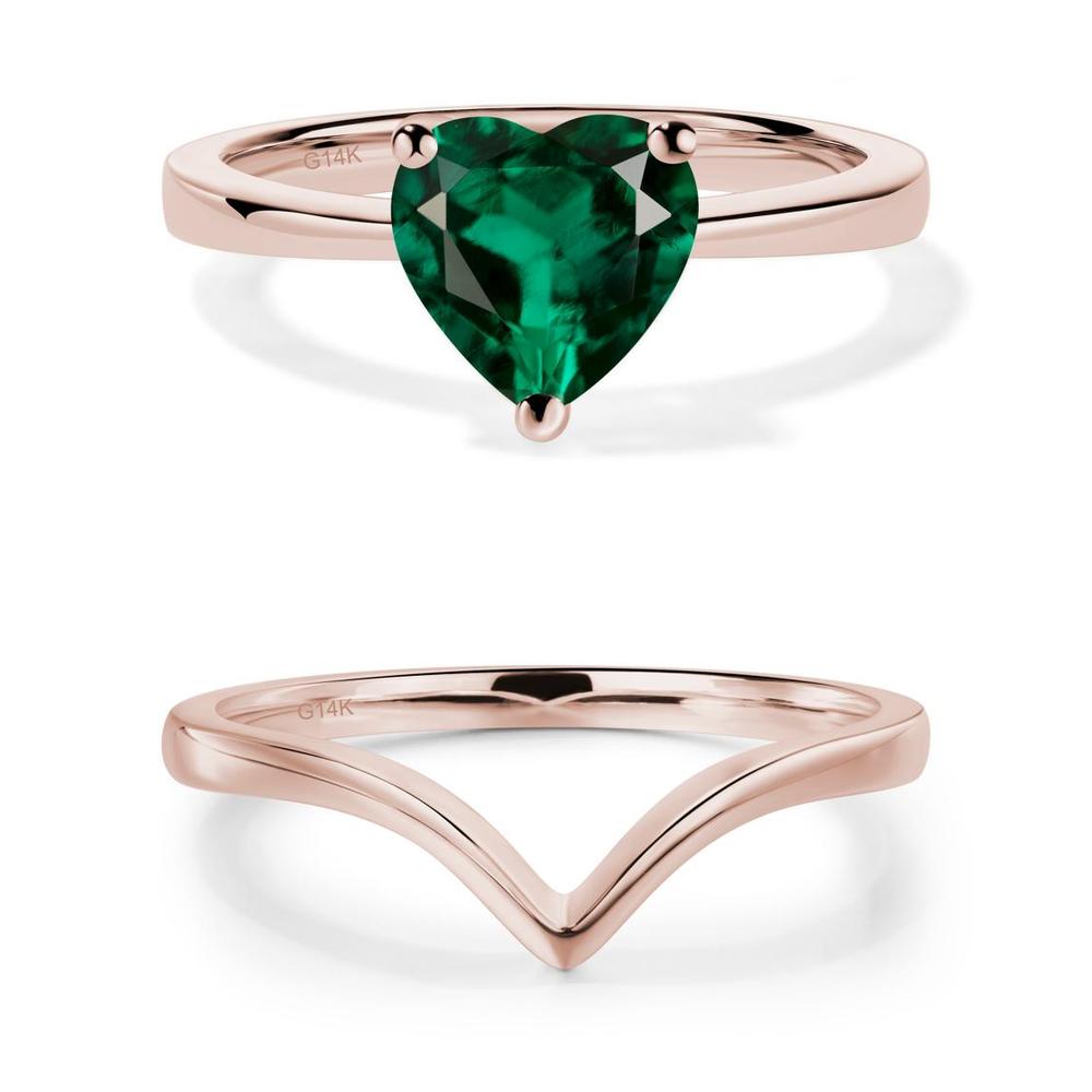 Emerald Heart Shaped Solitaire Ring - LUO Jewelry #metal_xxxxx