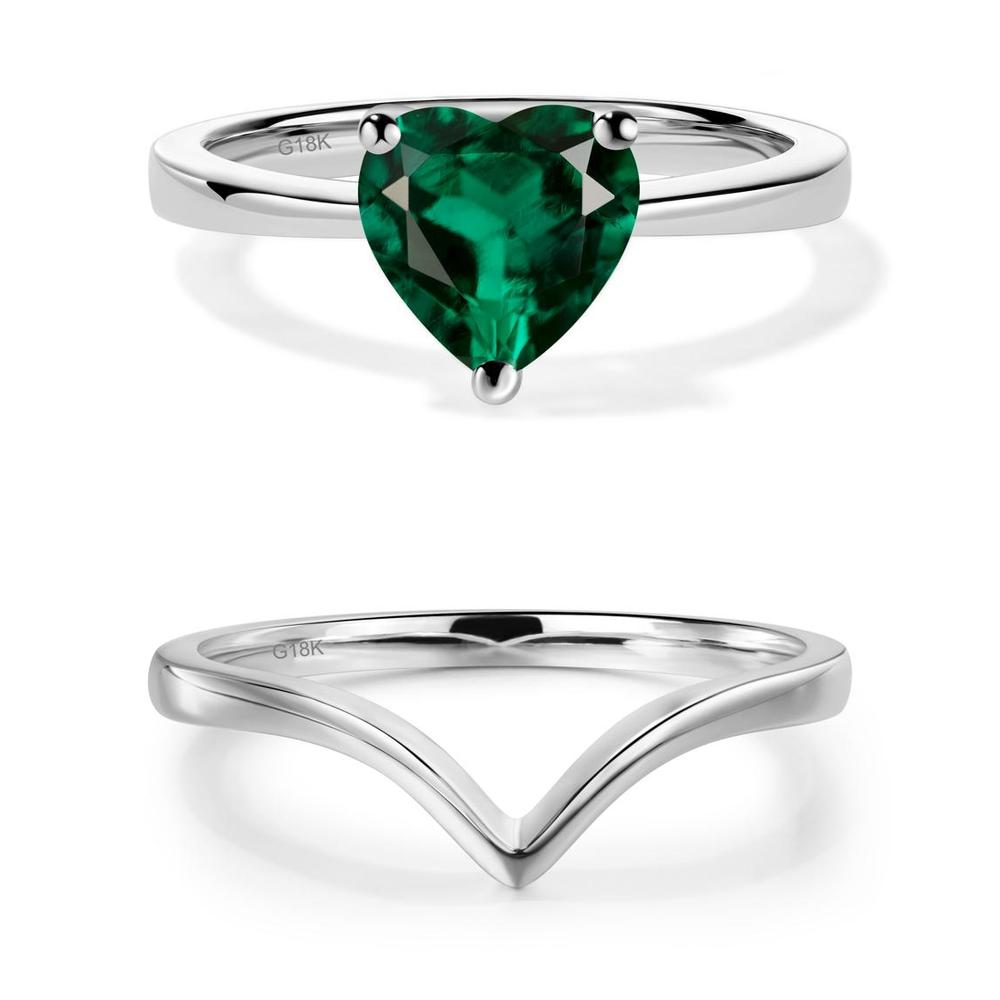 Emerald Heart Shaped Solitaire Ring - LUO Jewelry #metal_xxxxx