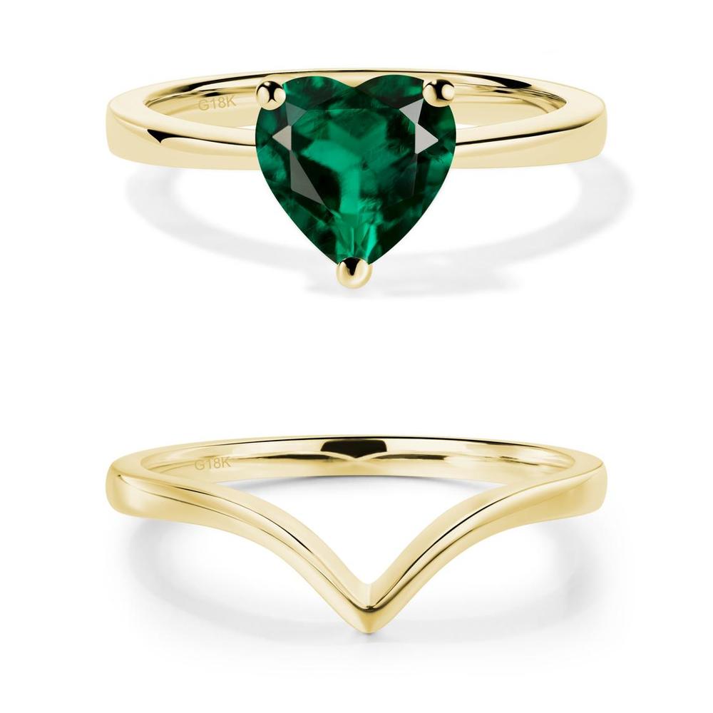 Emerald Heart Shaped Solitaire Ring - LUO Jewelry #metal_xxxxx