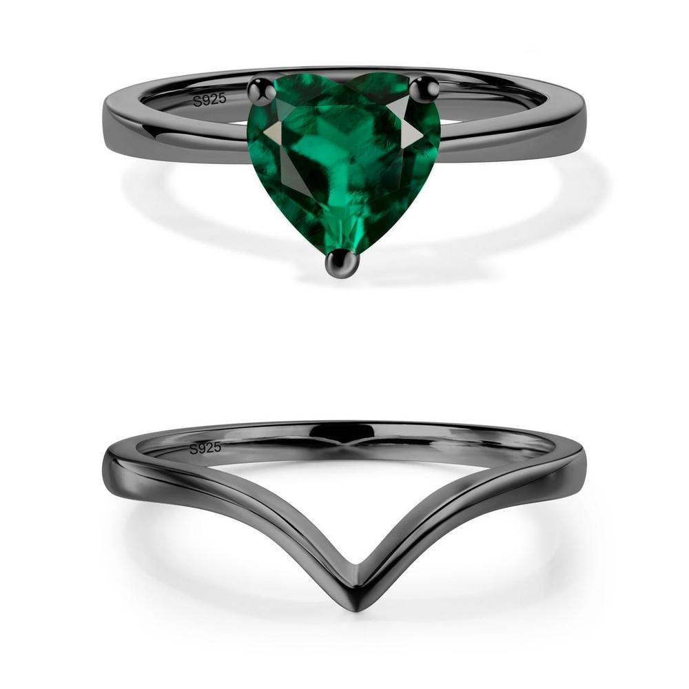 Emerald Heart Shaped Solitaire Ring - LUO Jewelry #metal_xxxxx