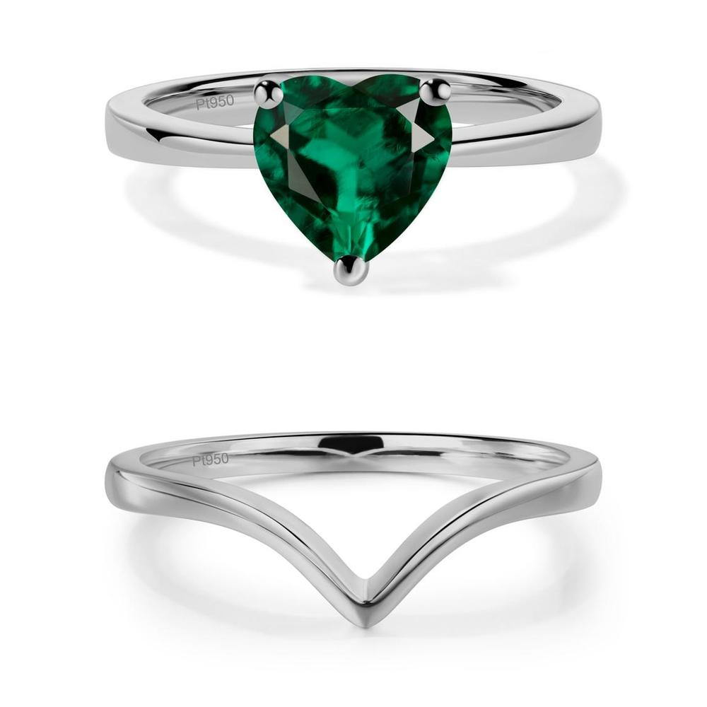 Emerald Heart Shaped Solitaire Ring - LUO Jewelry #metal_xxxxx