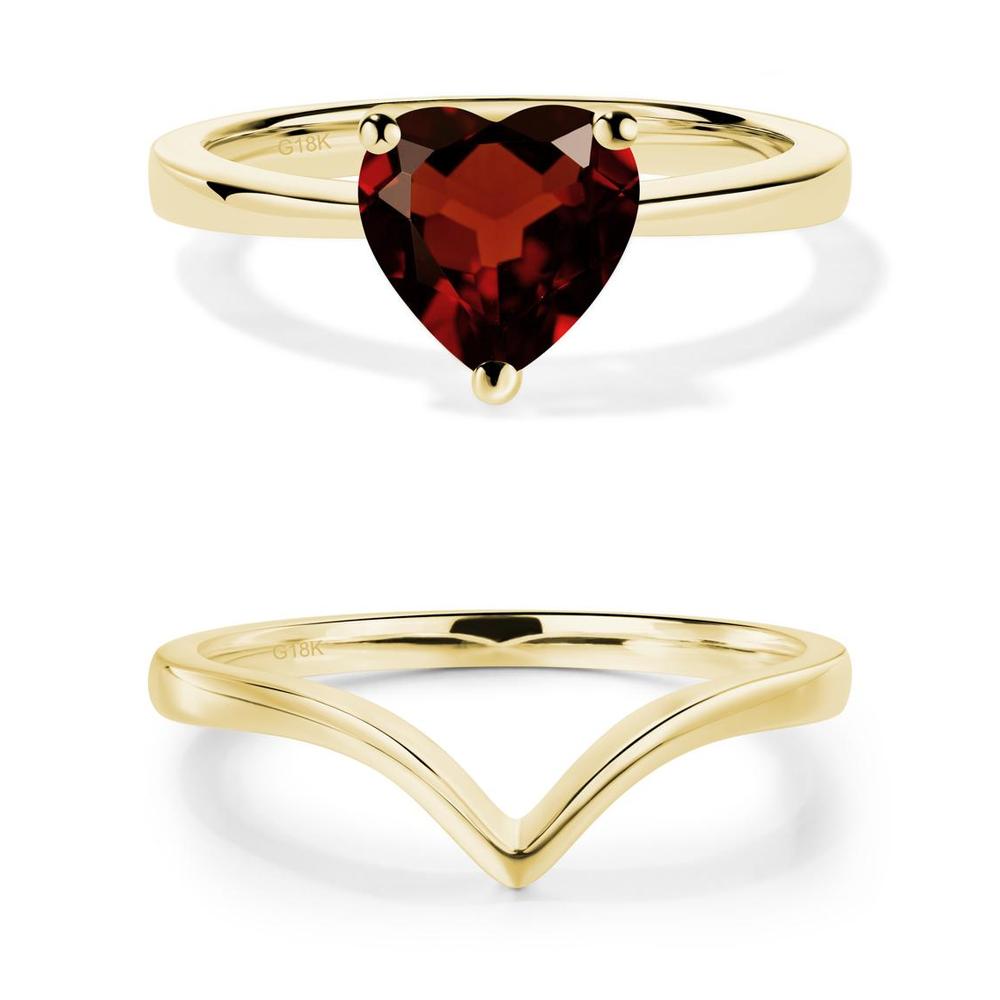 Heart Shaped Garnet Solitaire Ring - LUO Jewelry #metal_xxxxx