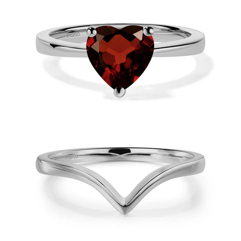 Heart Shaped Garnet Solitaire Ring - LUO Jewelry #metal_xxxxx