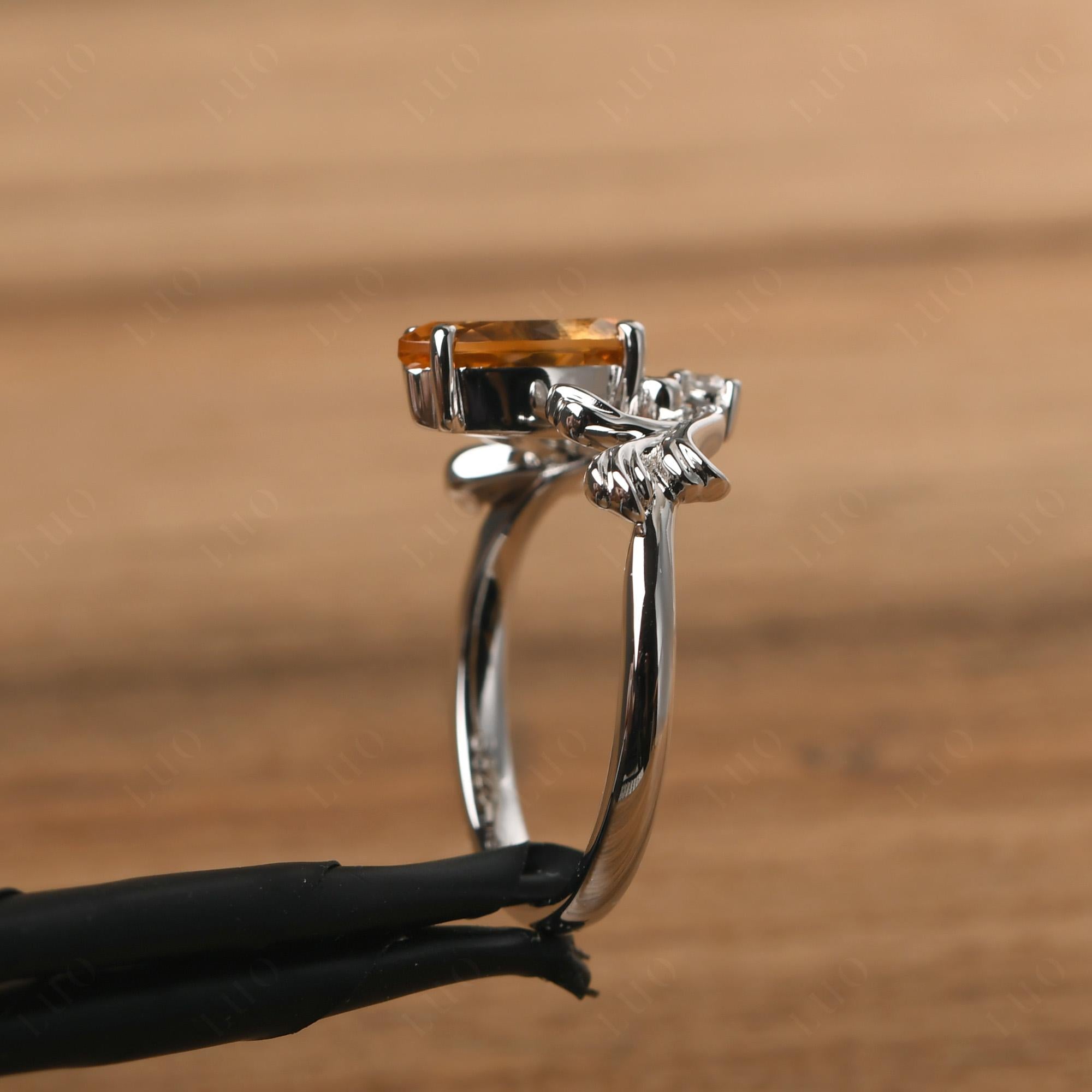 Baroque Marquise Cut Citrine Ring - LUO Jewelry