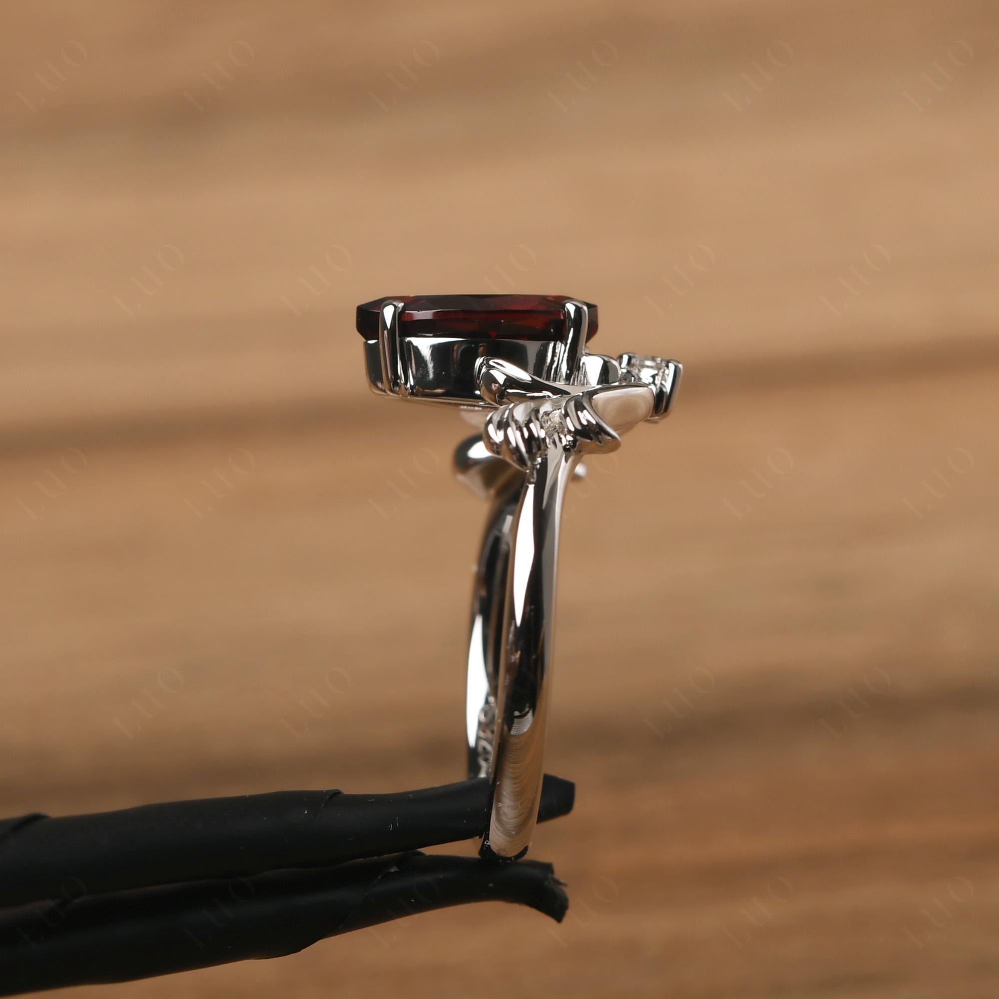 Baroque Marquise Cut Garnet Ring - LUO Jewelry