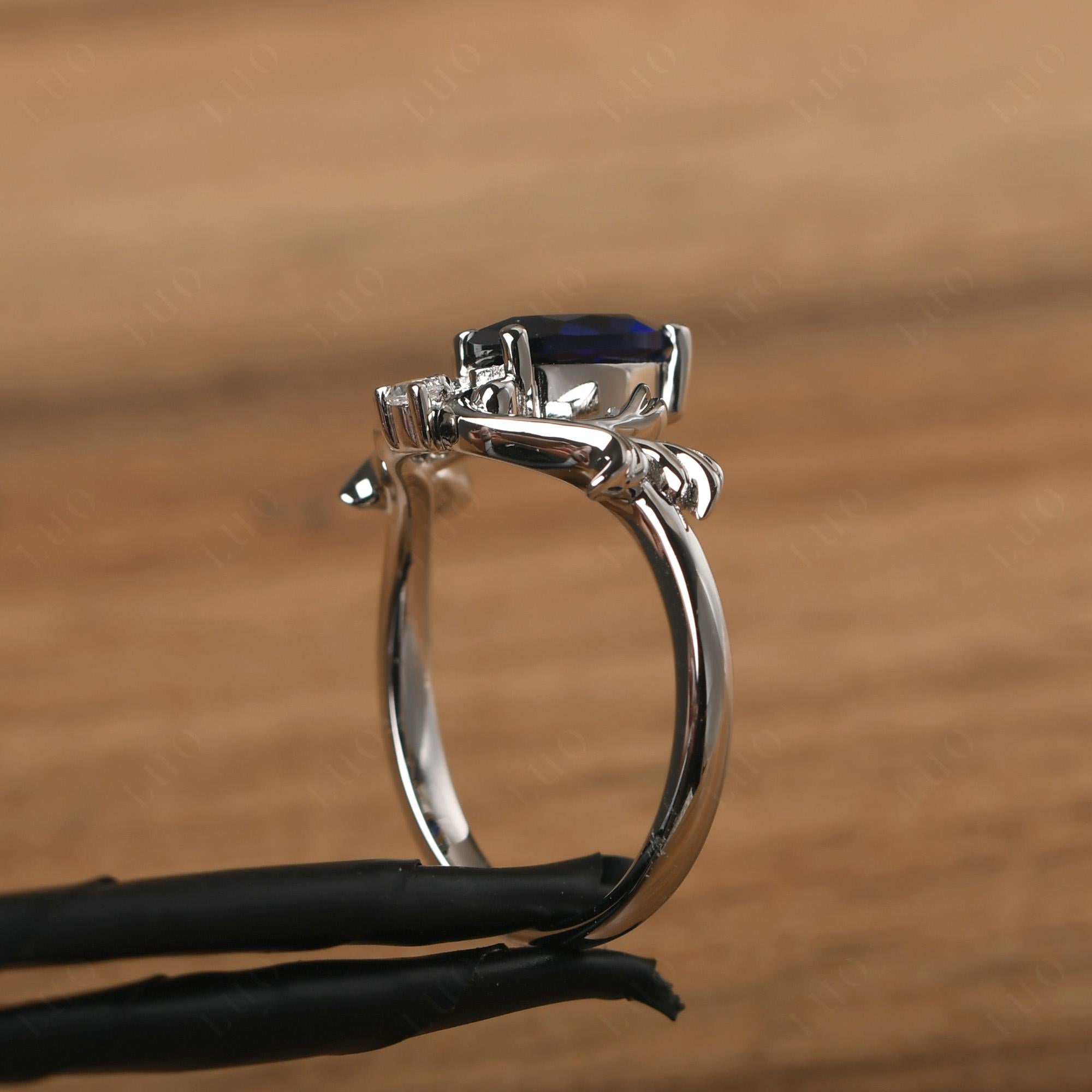 Baroque Marquise Cut Sapphire Ring - LUO Jewelry