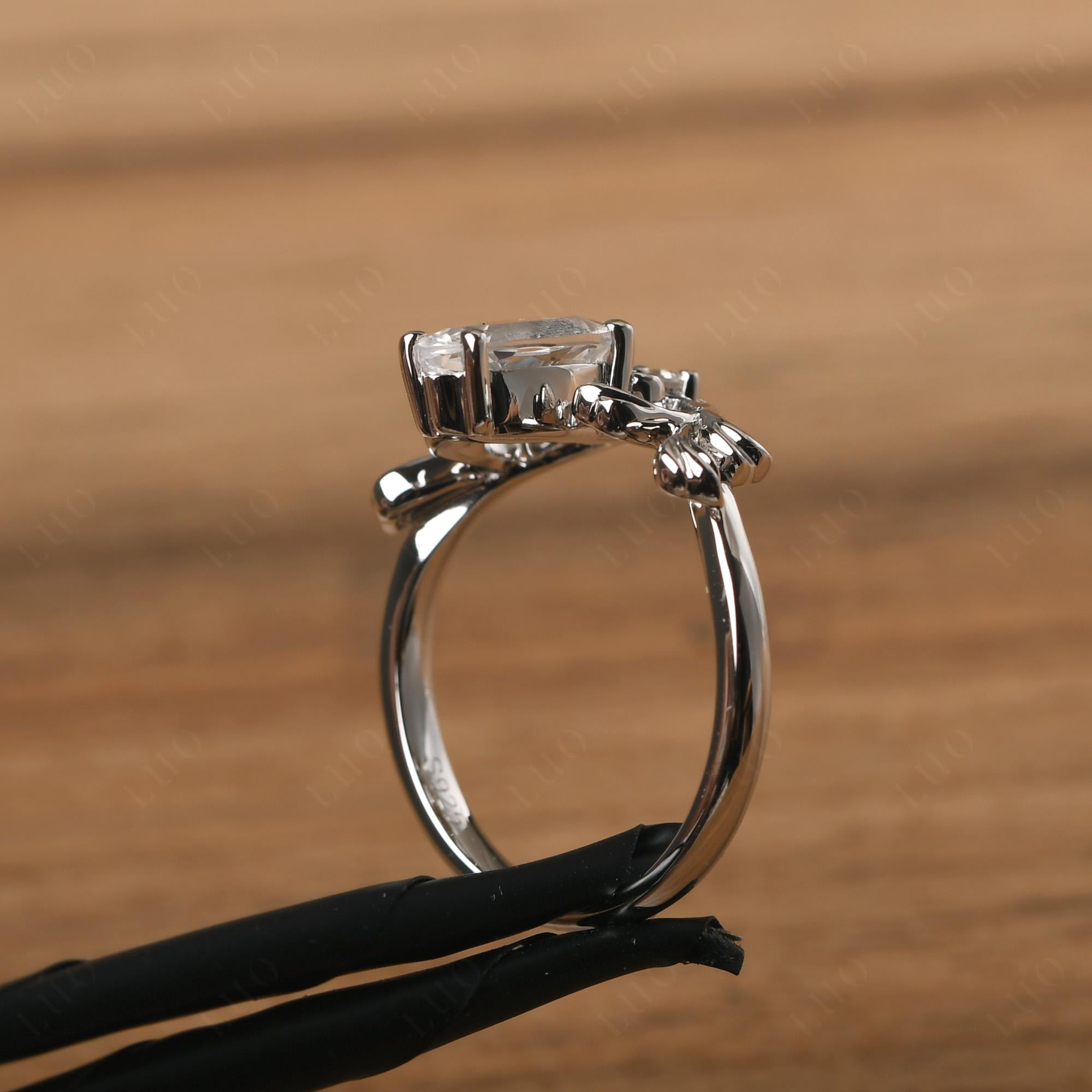 Baroque Marquise Cut White Topaz Ring - LUO Jewelry