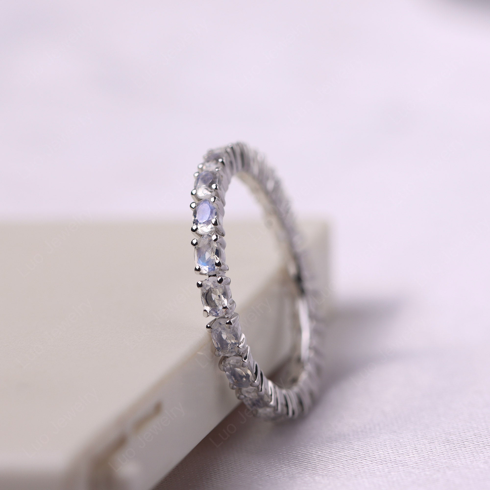 Moonstone Oval Eternity Ring