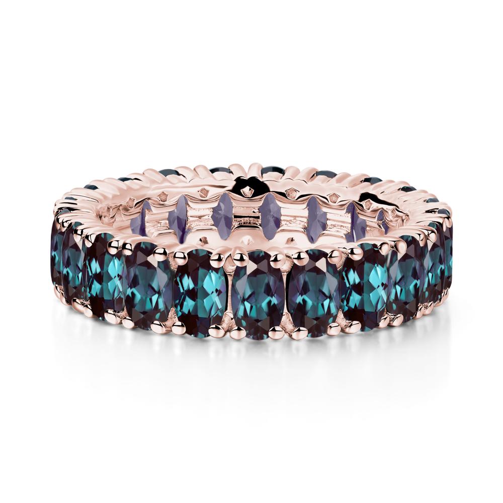 Alexandrite Wide Wedding Band Ring - LUO Jewelry #metal_18k rose gold