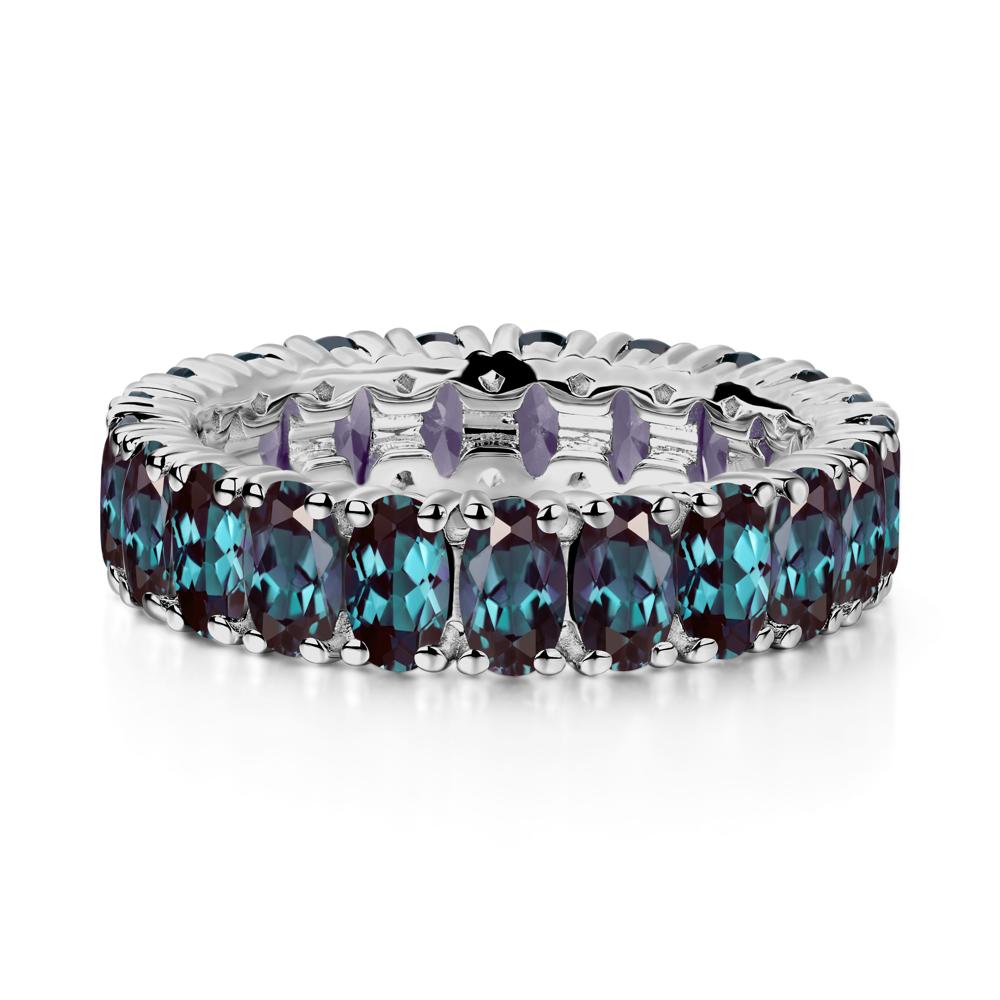 Alexandrite Wide Wedding Band Ring - LUO Jewelry #metal_platinum