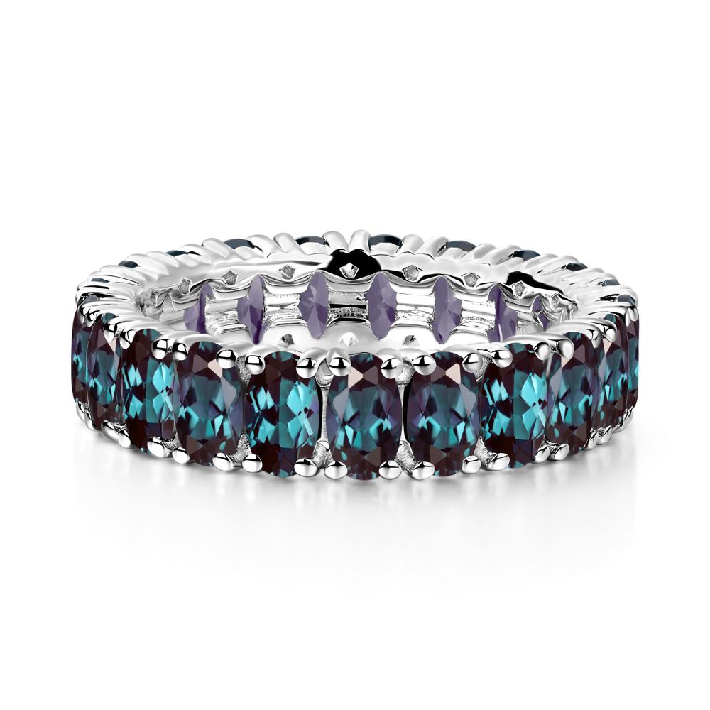 Alexandrite Wide Wedding Band Ring - LUO Jewelry #metal_sterling silver