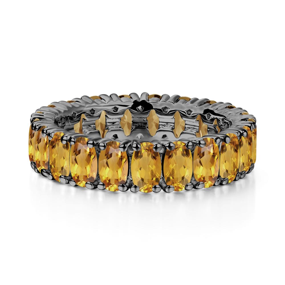 Citrine Wide Band Eternity Ring - LUO Jewelry #metal_black finish sterling silver
