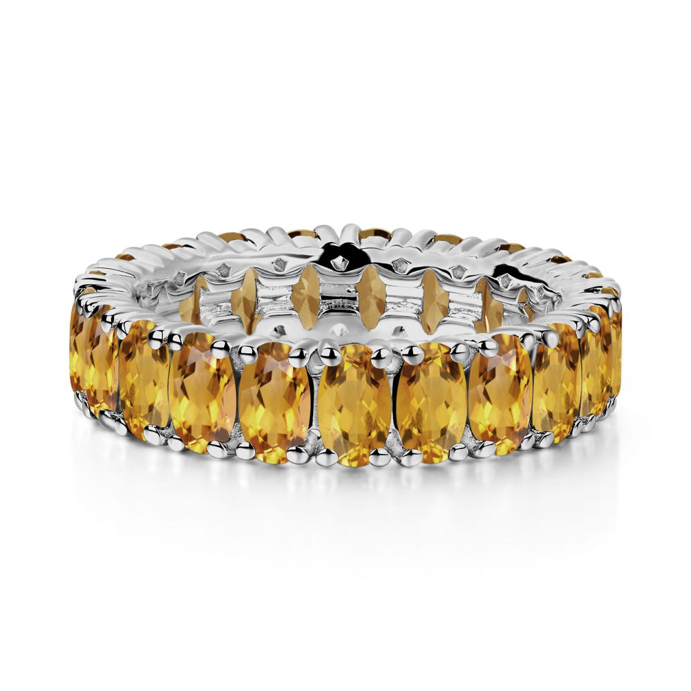 Citrine Wide Band Eternity Ring - LUO Jewelry #metal_platinum
