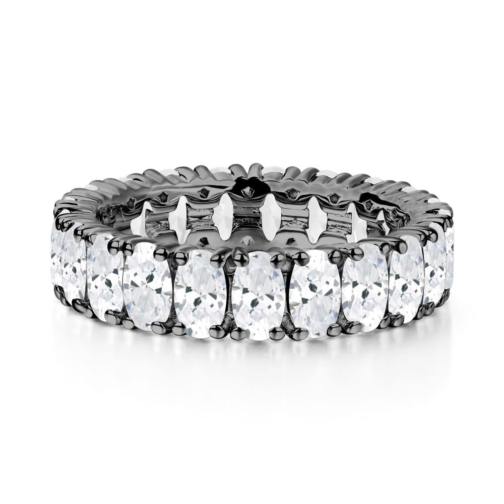Cubic Zirconia Wide Band Eternity Ring - LUO Jewelry #metal_black finish sterling silver